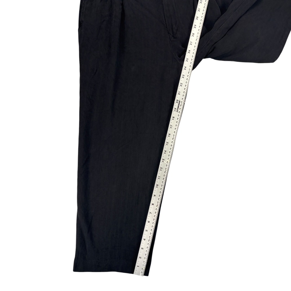 Tommy Bahama Silk Trousers Mens 33 Black Excellent Pleated Cropped Relaxed Pants - Picture 11 of 12
